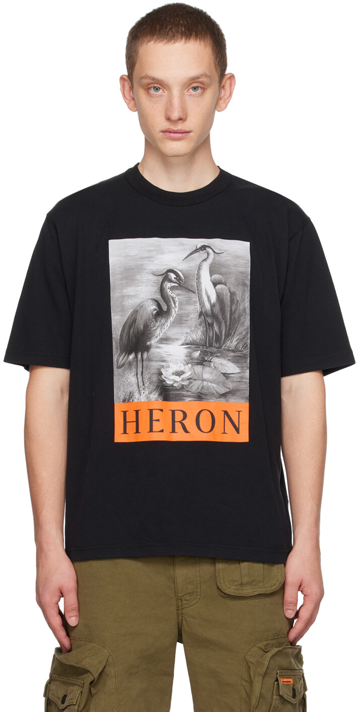 

Черная футболка с цаплей Heron Preston, Черный, Черная футболка с цаплей Heron Preston