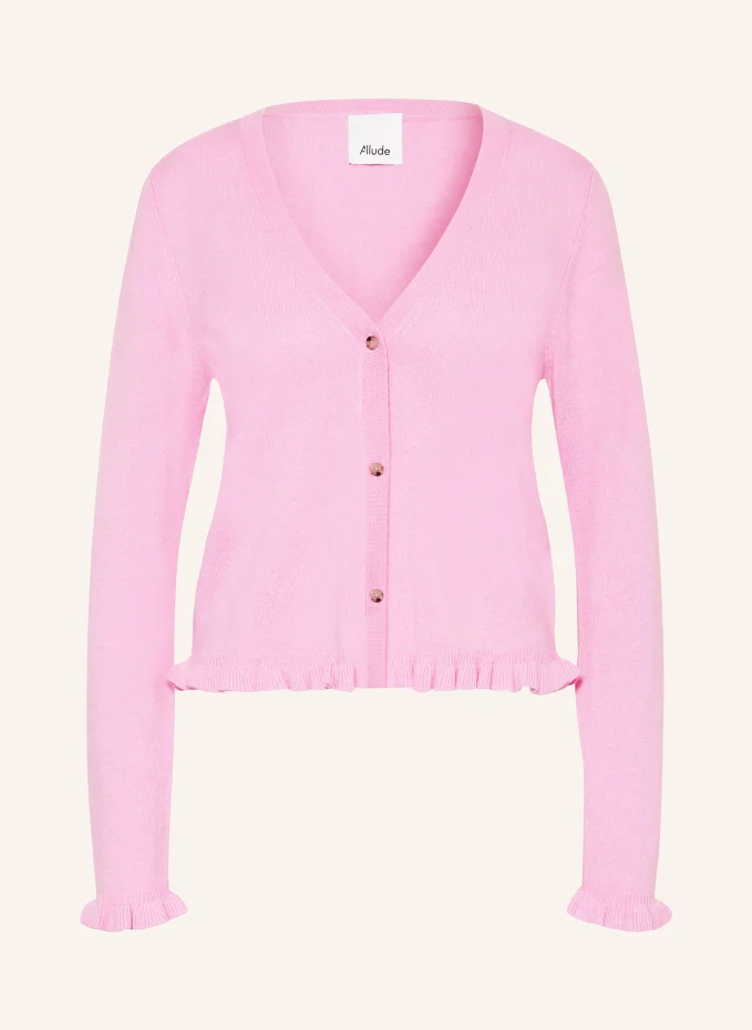 

Кардиган с кашемиром и рюшами Allude, розовый