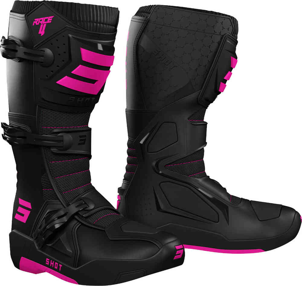 Ботинки для мотокросса Race 4 Shot, черный/розовый