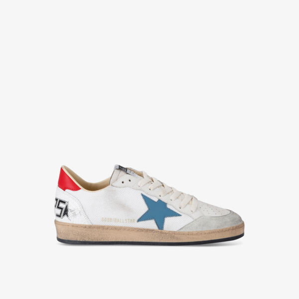 

Низкие кроссовки Ballstar из сетки и кожи с вышитыми звездами Golden Goose, белый