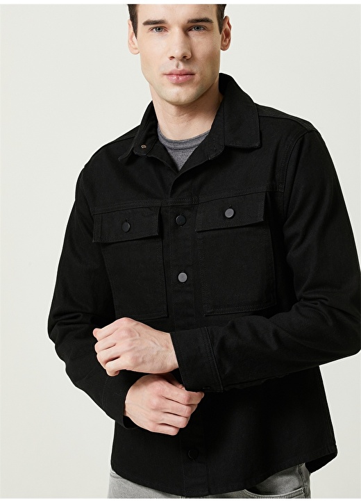 

Антрацитовая мужская рубашка Comfort Fit с рубашечным воротником Network