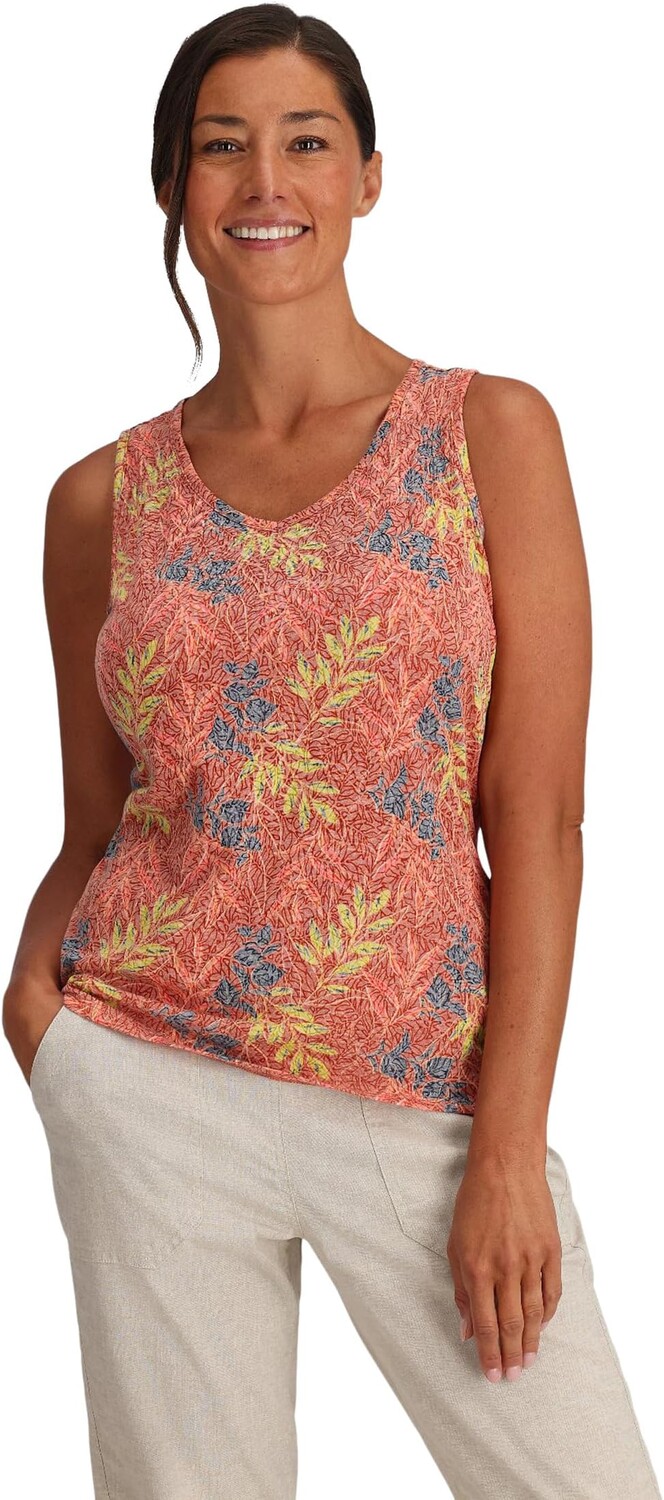 

Топ Royal Robbins Featherweight Tank, цвет Baked Clay Usla Print