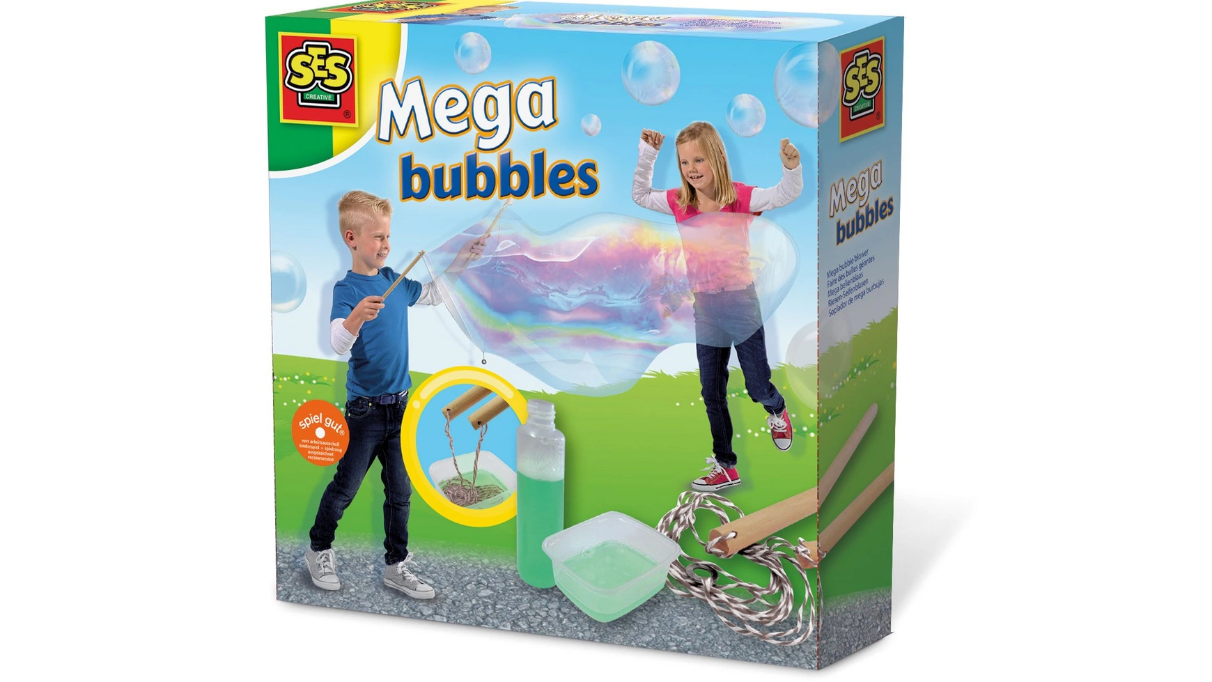 мыльные пузыри junfa машинка для запуска мыльных пузырей лягушонок Ses Creative Mega Bubbles набор гигантских мыльных пузырей