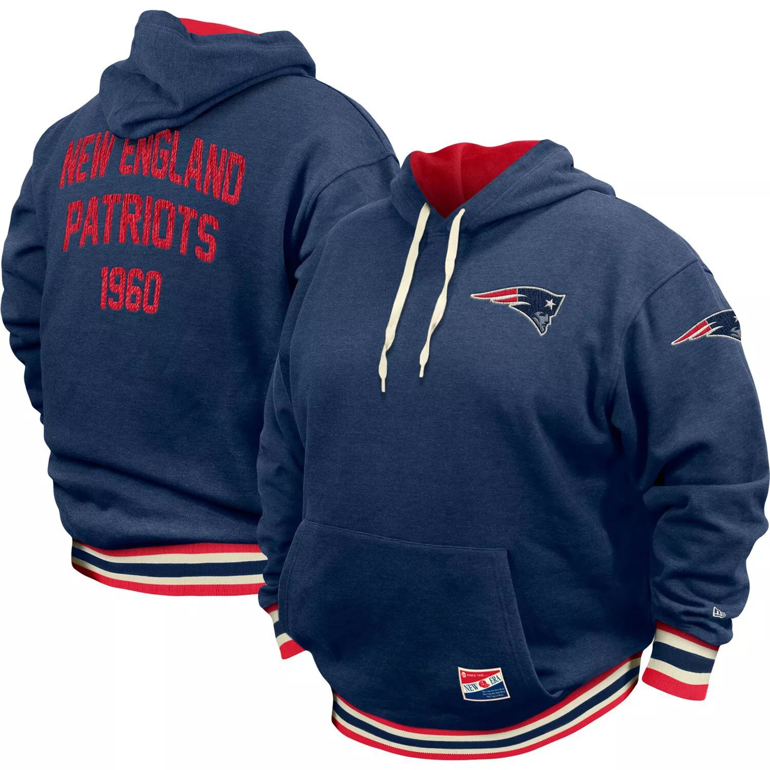 

Мужской темно-синий пуловер с капюшоном New England Patriots Throwback New Era