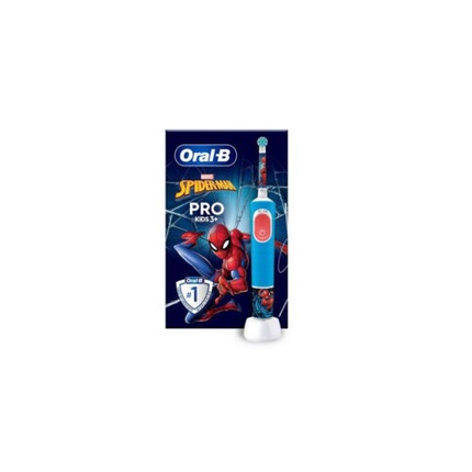 Электрическая зубная щетка Oral-B Vitality PRO Kids Spiderman, синяя