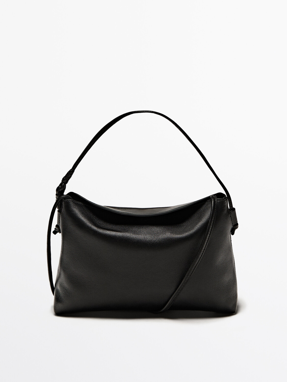 

Мини-Сумка из кожи наппа с узлами Massimo Dutti, черный