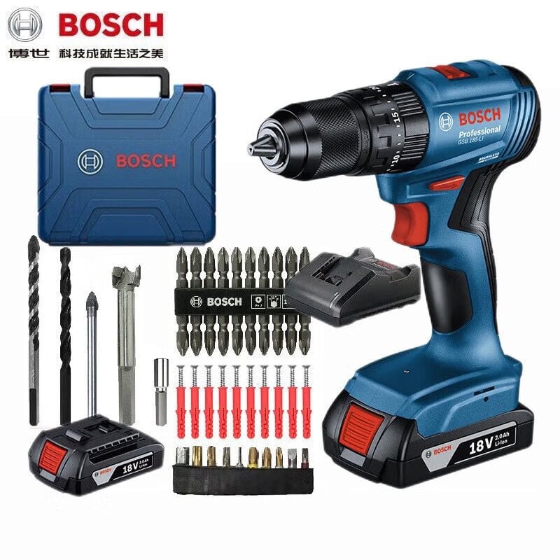 Дрель электрическая Bosch GSB 185-Li + насадки, аккумулятор, зарядное устройство