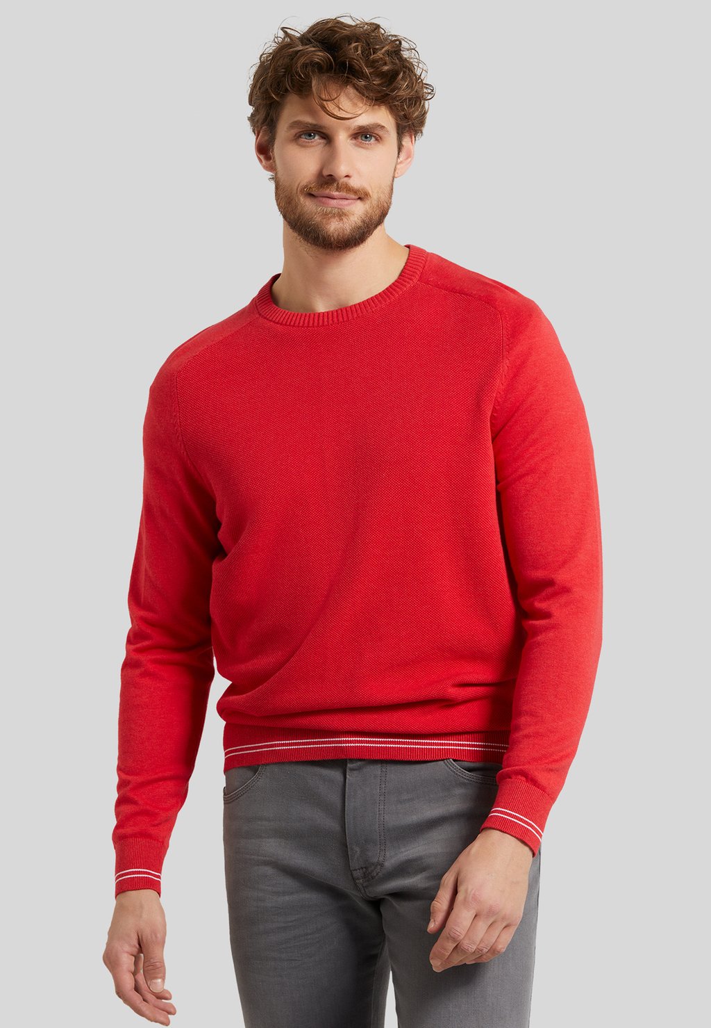 Вязаный свитер REGULAR FIT bugatti, цвет rot