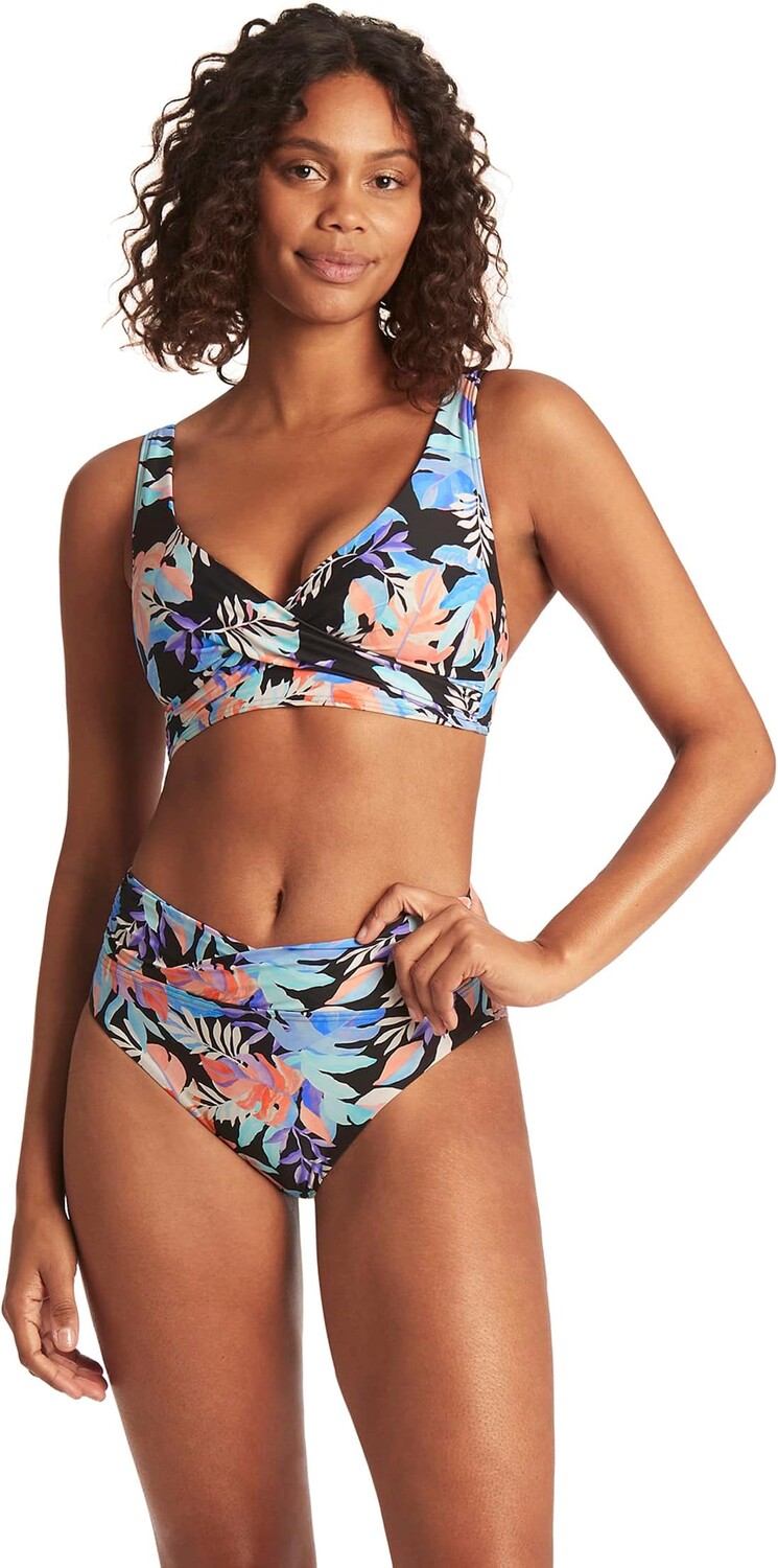 

Брюки с завышенной талией и запахом Botanica SEA LEVEL SWIM, черный