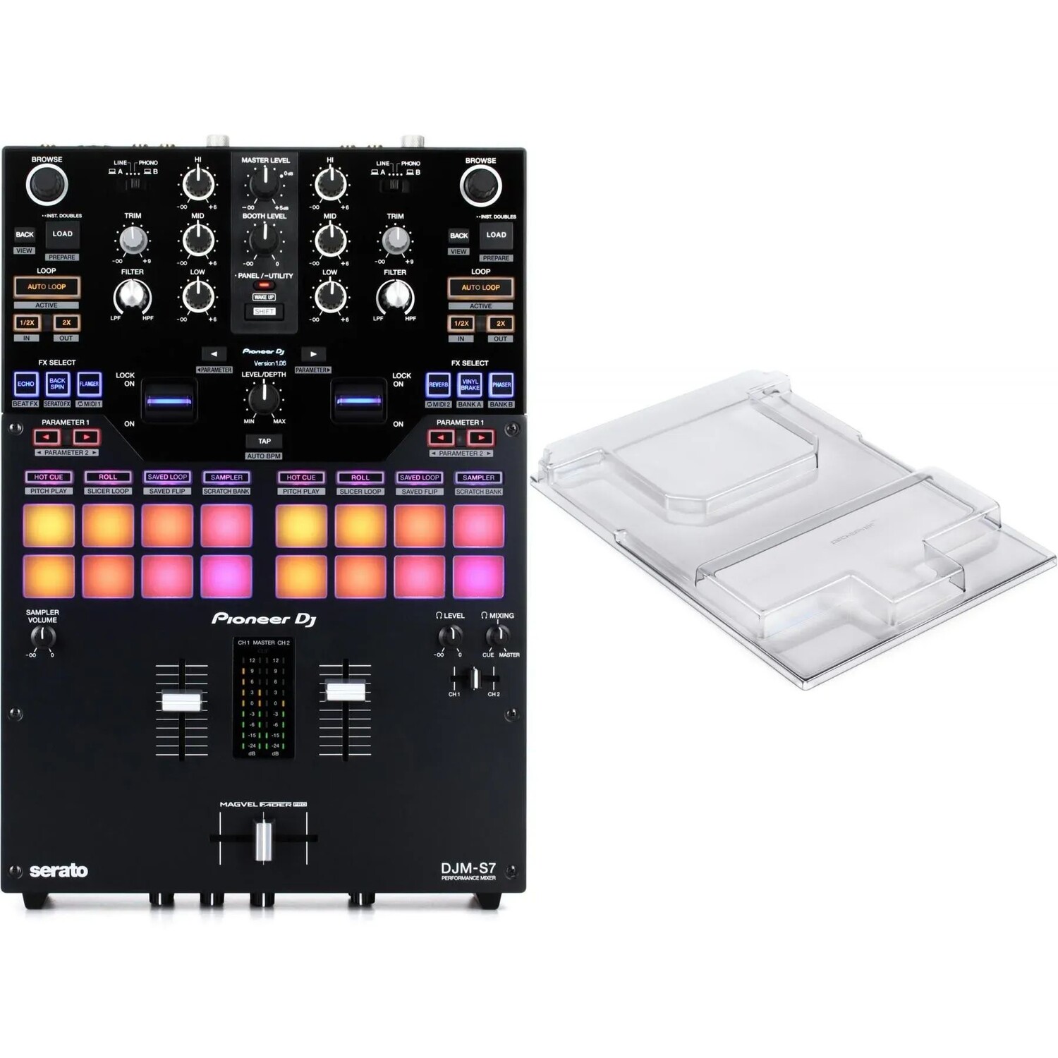 

Pioneer DJ DJM-S7 2-канальный микшер для Serato DJ с крышкой Decksaver