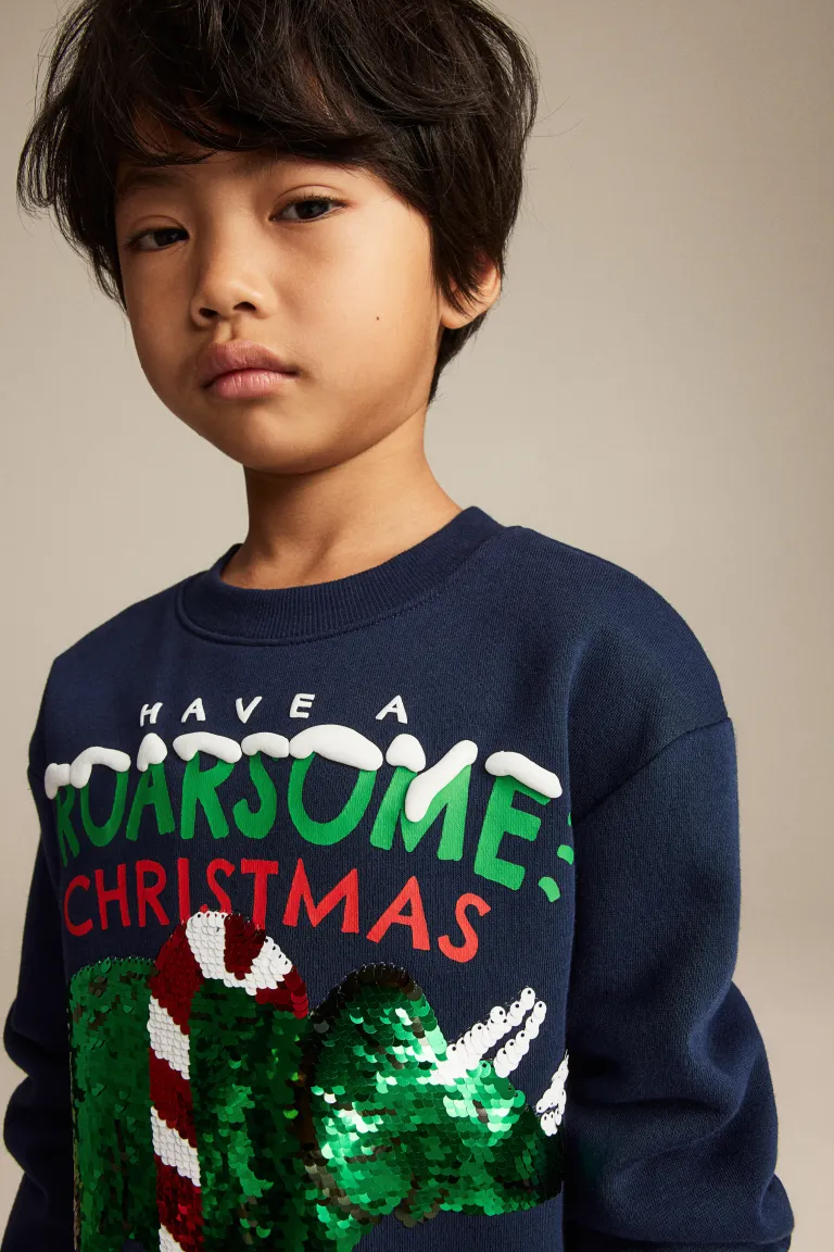 

Толстовка с двусторонним пайетками H&M, синий