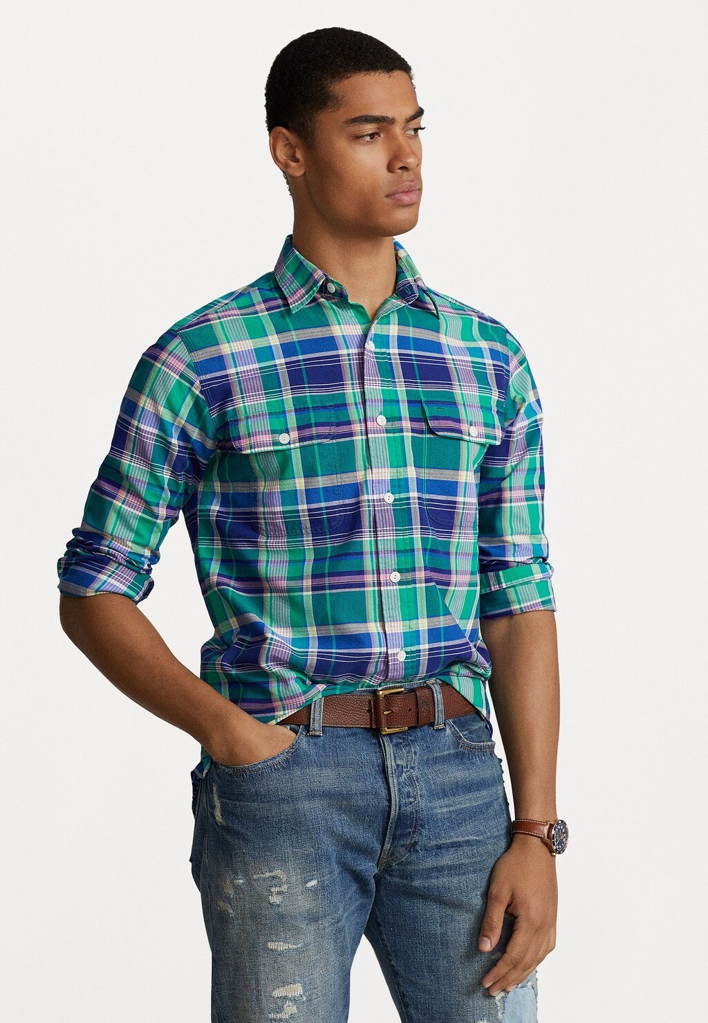 

Рубашка LONG SLEEVE SPORT Polo Ralph Lauren, зеленый/темно-синий мульти