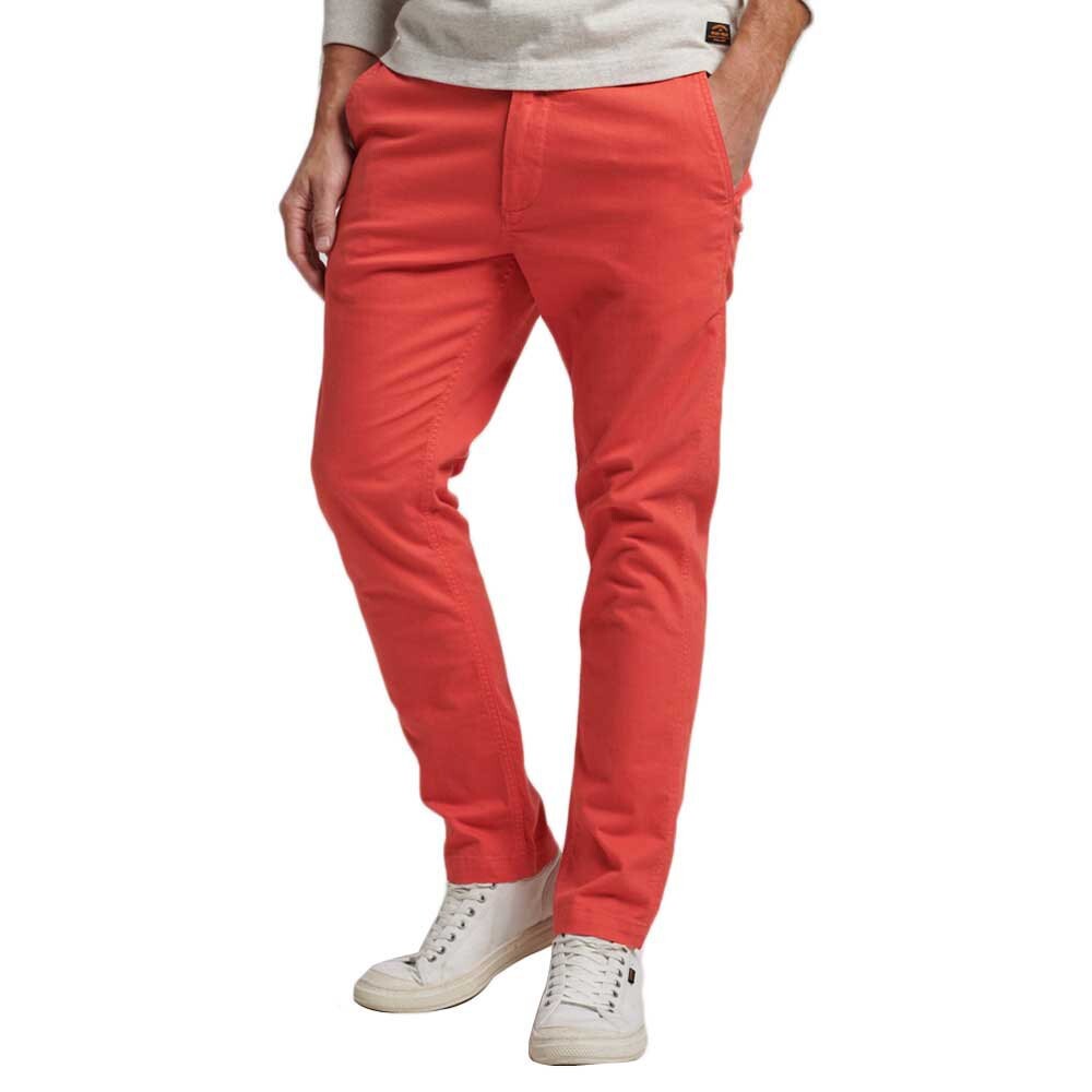 

Брюки Superdry Officers Slim Chino, розовый