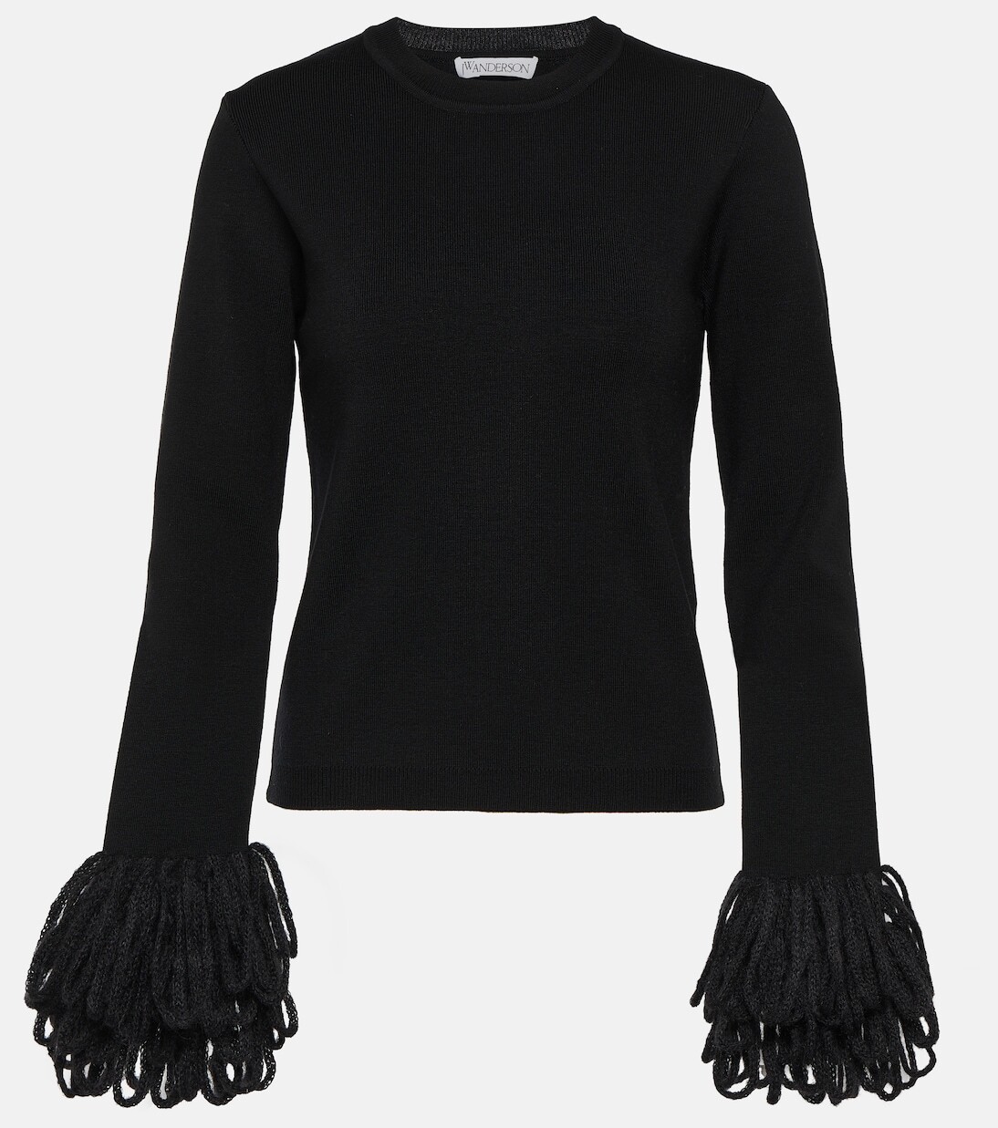 

Свитера из смесовой шерсти с бахромой Jw Anderson, черный