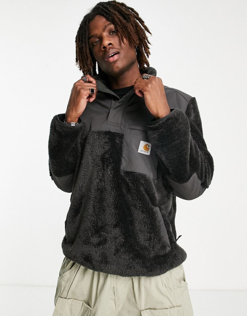 

Черный флисовый свитшот с эффектом меха Carhartt WIP Jackson