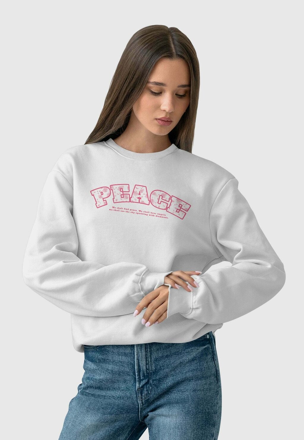 

Толстовка FLORAL PEACE DAMEN SWEATSHIRT FARBE WEISS Novux, цвет white
