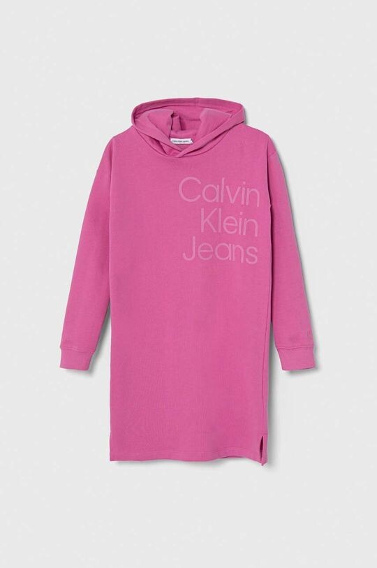 

Calvin Klein Jeans Хлопковое детское платье, розовый