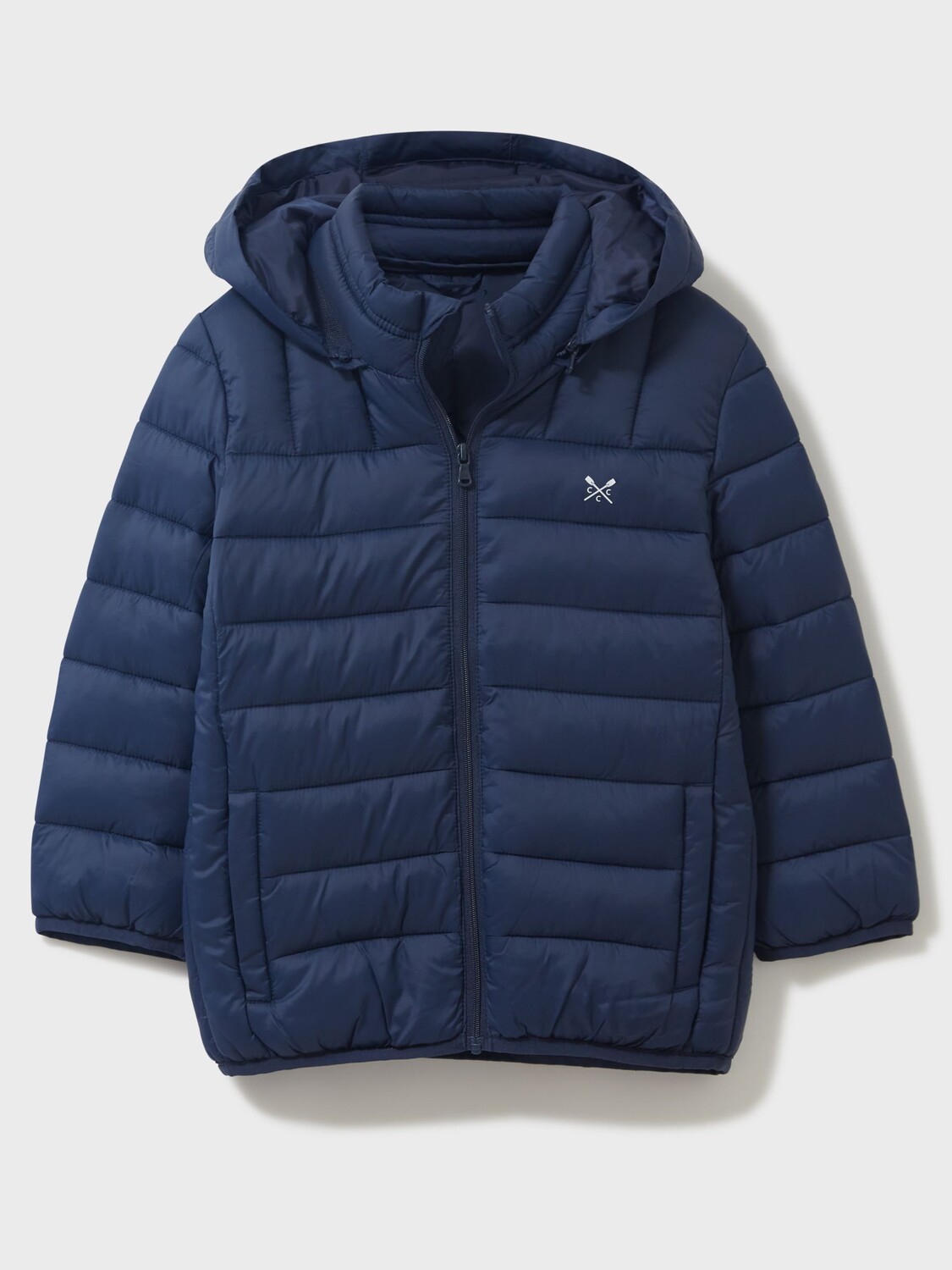

Детская однотонная стеганая куртка Crew Clothing, темно-синий