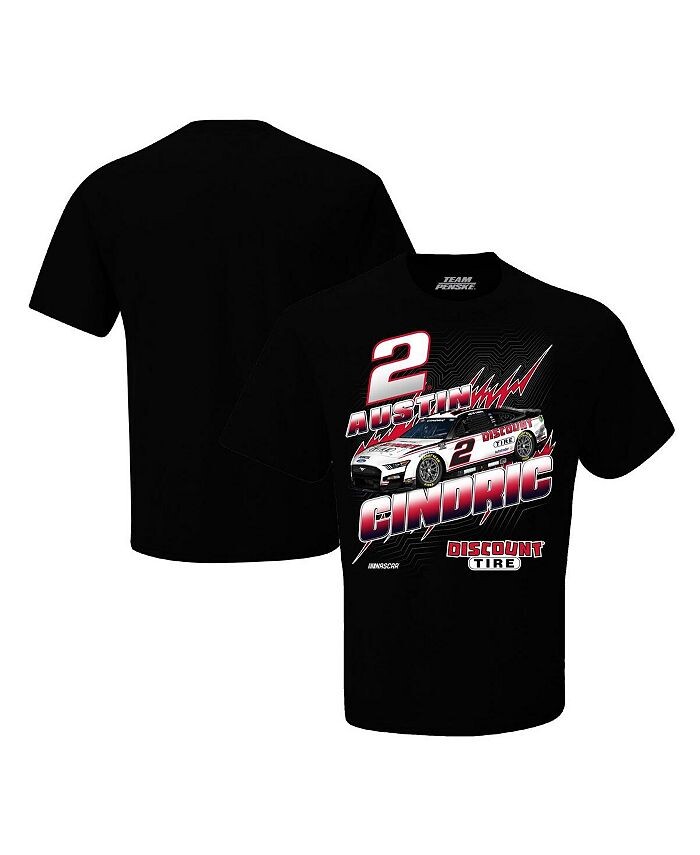 

Мужская черная футболка Austin Cindric со скидкой Tire Groove Team Penske, черный