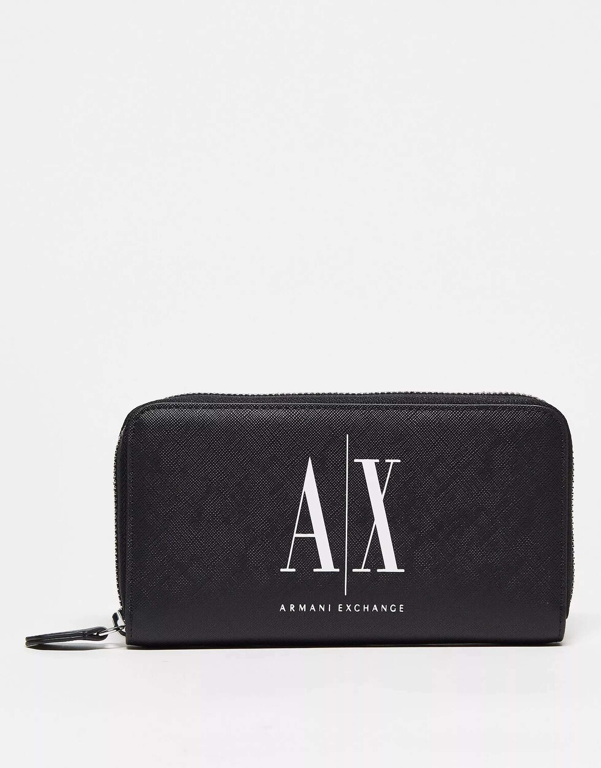 

Черный кожаный круглый кошелек на молнии Armani Exchange