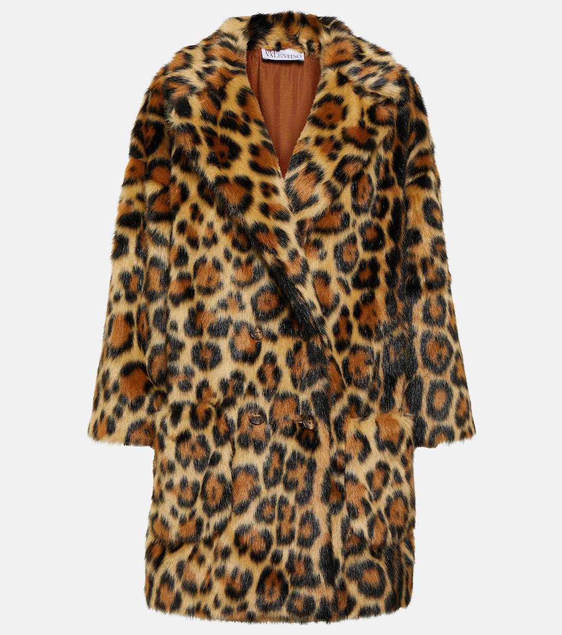 Пальто из искусственного меха с леопардовым принтом REDVALENTINO, разноцветный пальто с леопардовым принтом