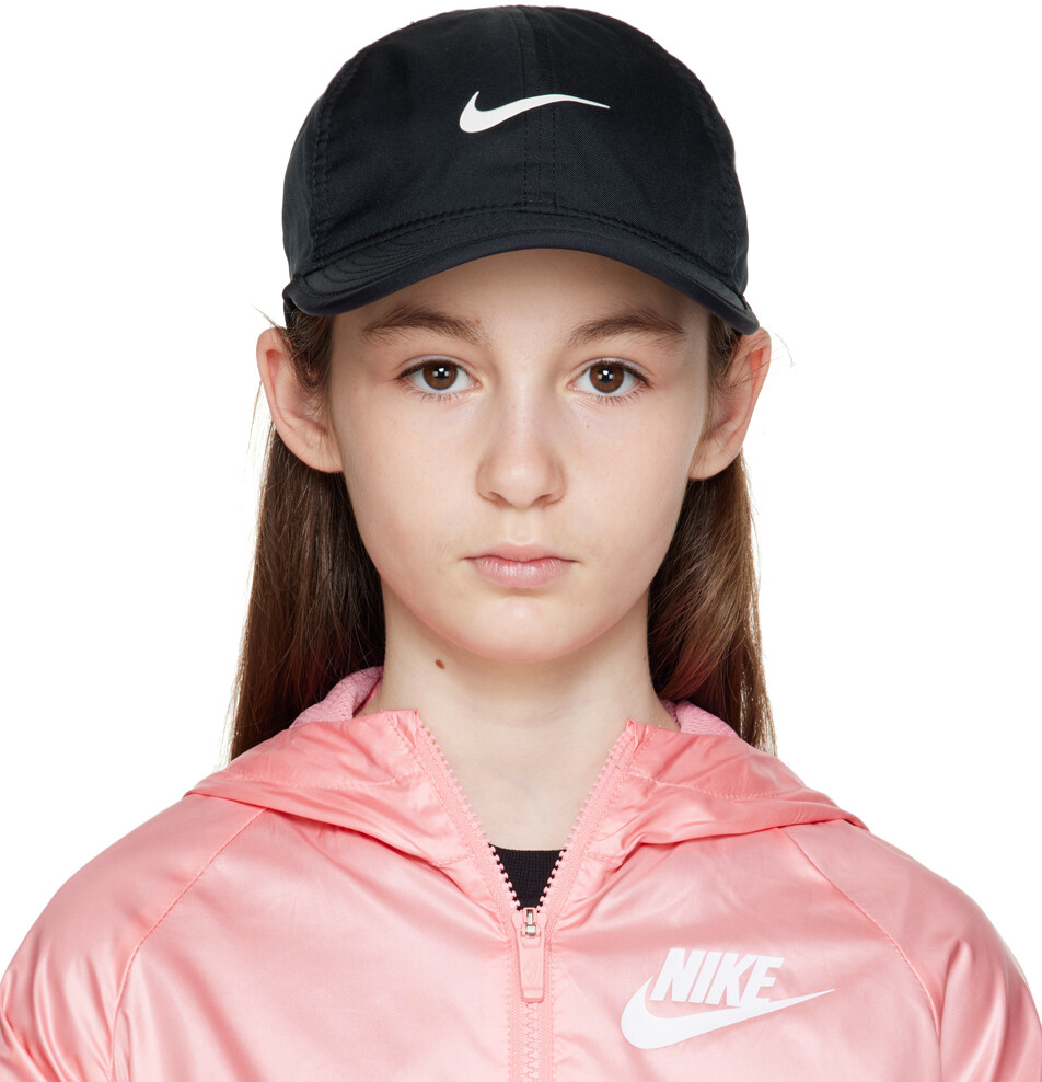 

Детская черная кепка AeroBill Featherlight Черный/Черный/Белый Nike