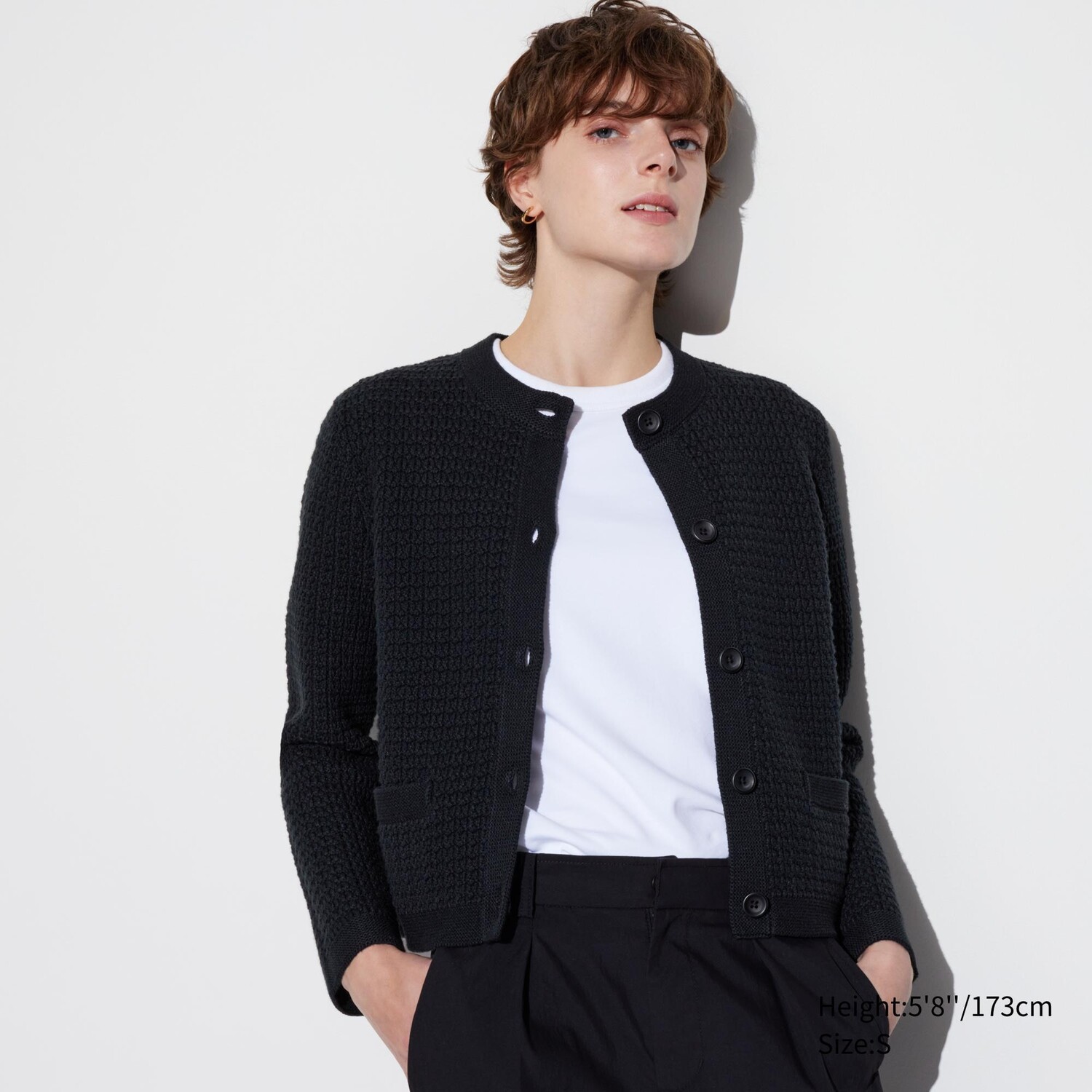 

Короткая трикотажная куртка UNIQLO, черный