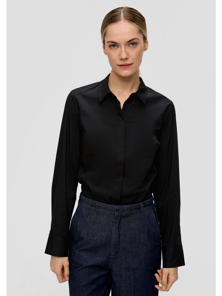 

Блуза sOliver BLACK LABEL langarm, черный