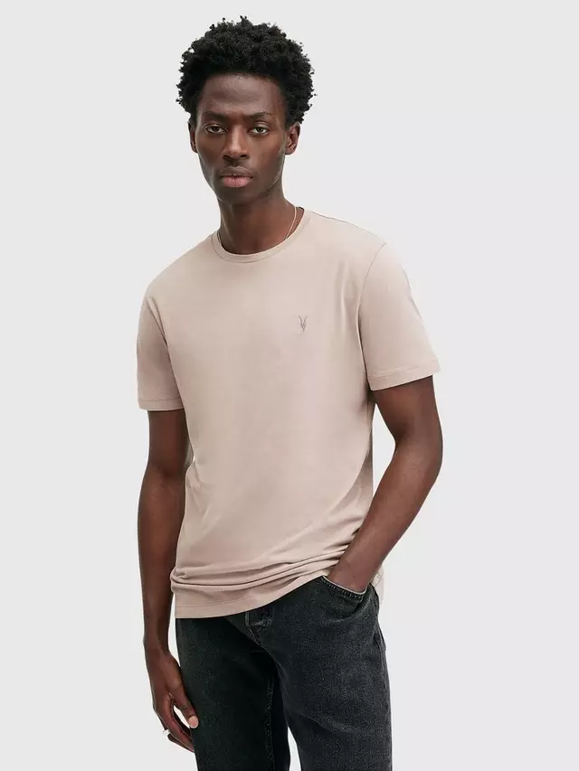 

Футболка AllSaints Brace Crew Cotton, цвет natural/taupe