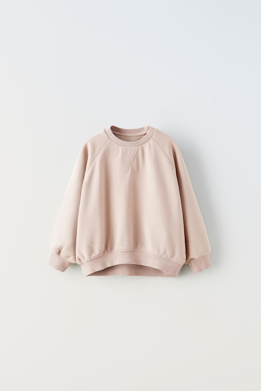 

Базовый свитшот ZARA, бледно-розовый