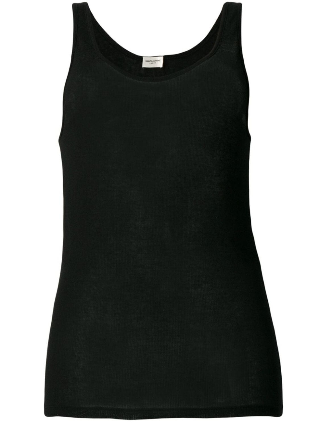Тонкий топ без рукавов в рубчик Saint Laurent, черный