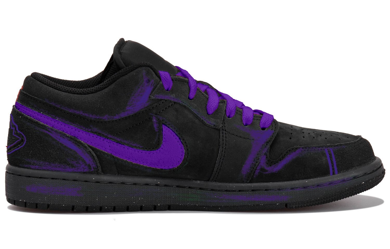 

Кроссовки Air Jordan 1 Vintage Basketball Shoes Men Low-top Black/purple, фиолетовый