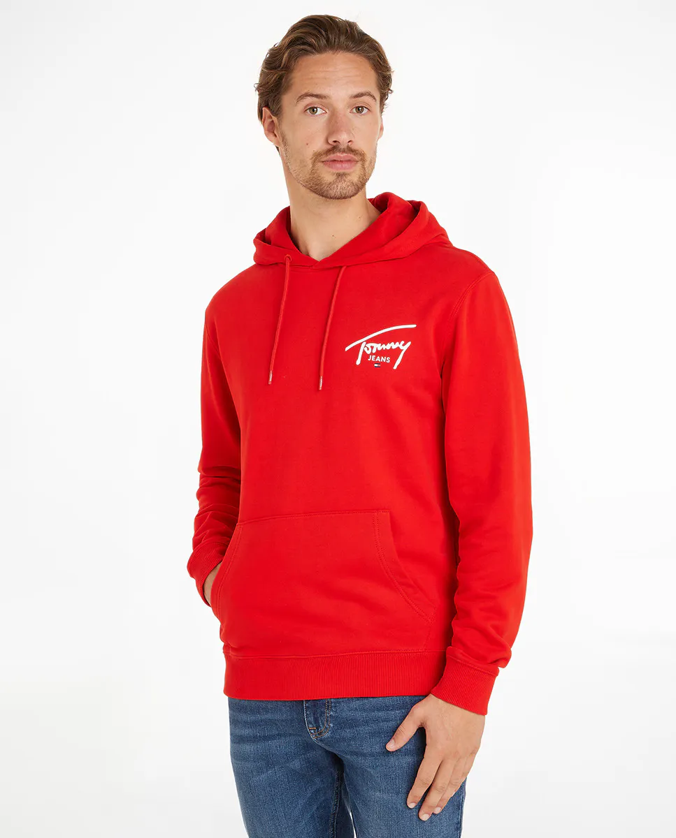 

Мужская толстовка с капюшоном и логотипом на спине Tommy Jeans, красный
