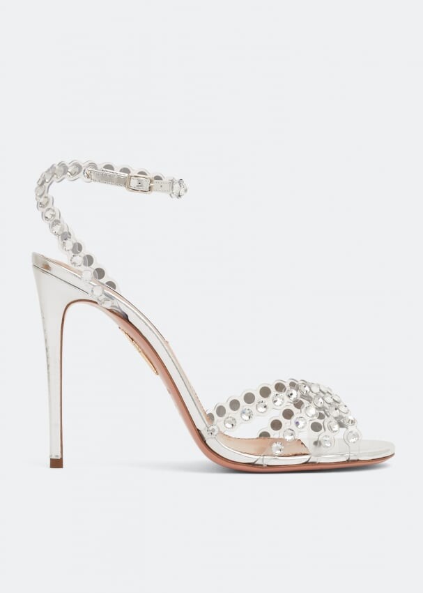 

Сандалии Aquazzura Tequila Plexi, серебряный