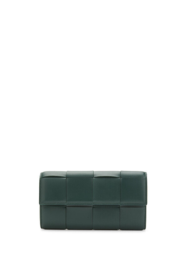 

Зеленый женский кожаный кошелек Bottega Veneta