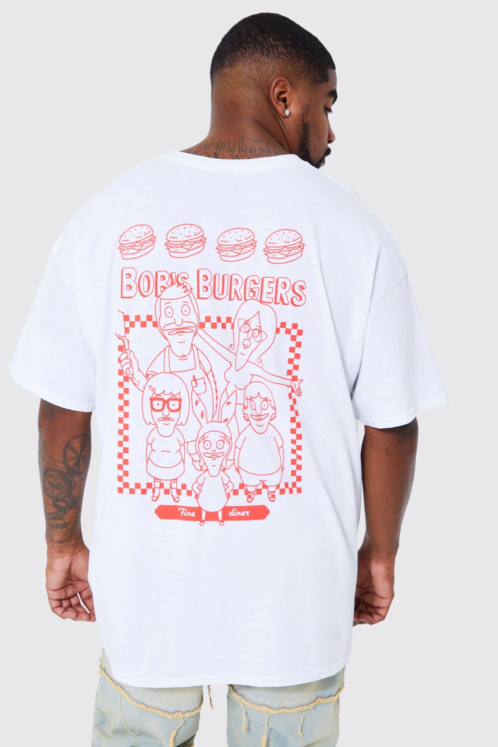 

Футболка plus bob's burgers лицензия Boohoo, белый