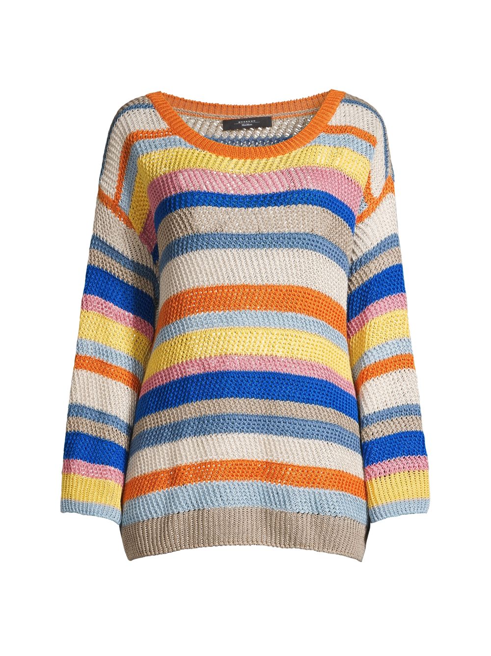Полосатый льняной свитер Uguale Weekend Max Mara, разноцветный полосатый льняной коврик coincasa белый