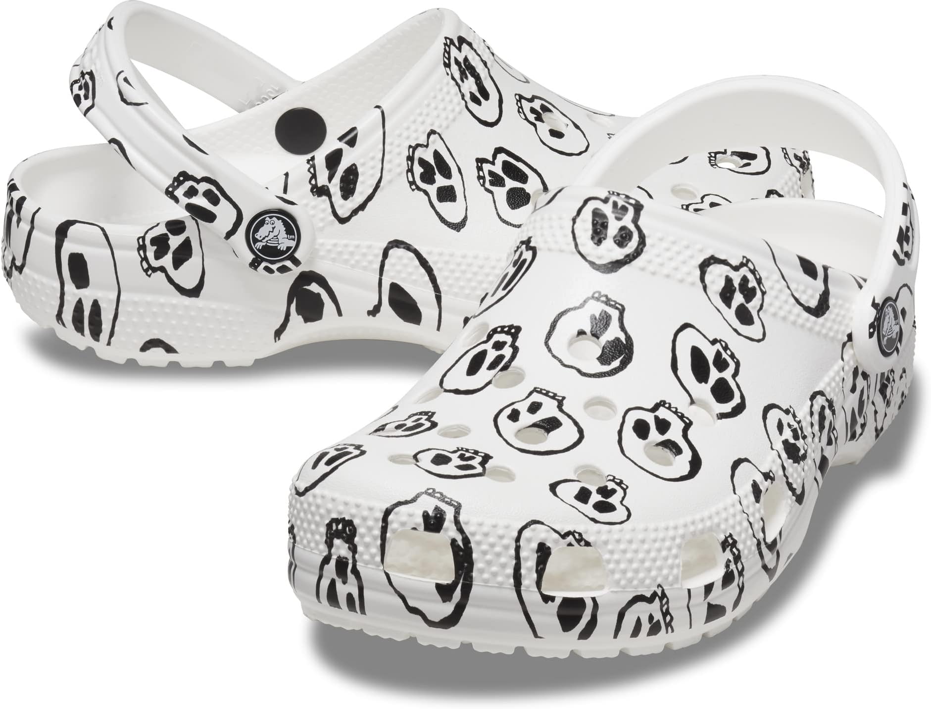 

Сабо Classic Clog - Seasonal Graphic Crocs, цвет White/Black Skull Print