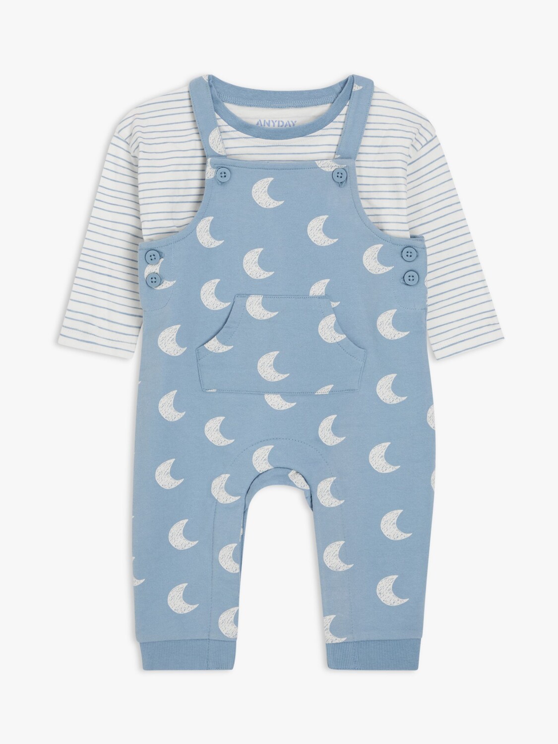 

Комбинезон John Lewis Anyday Baby Moon, сине-белый