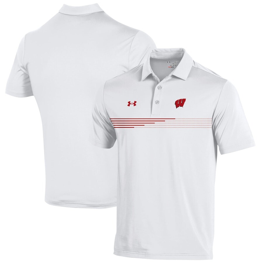 

Поло с коротким рукавом Under Armour Wisconsin Badgers, белый