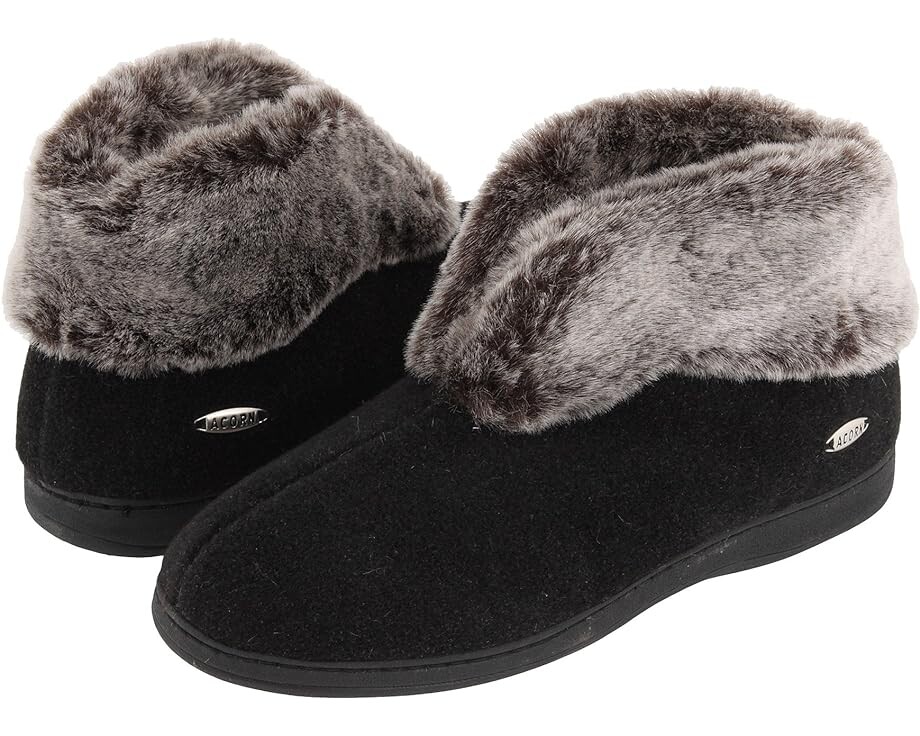 

Домашняя обувь Acorn Faux Chinchilla Bootie II, черный