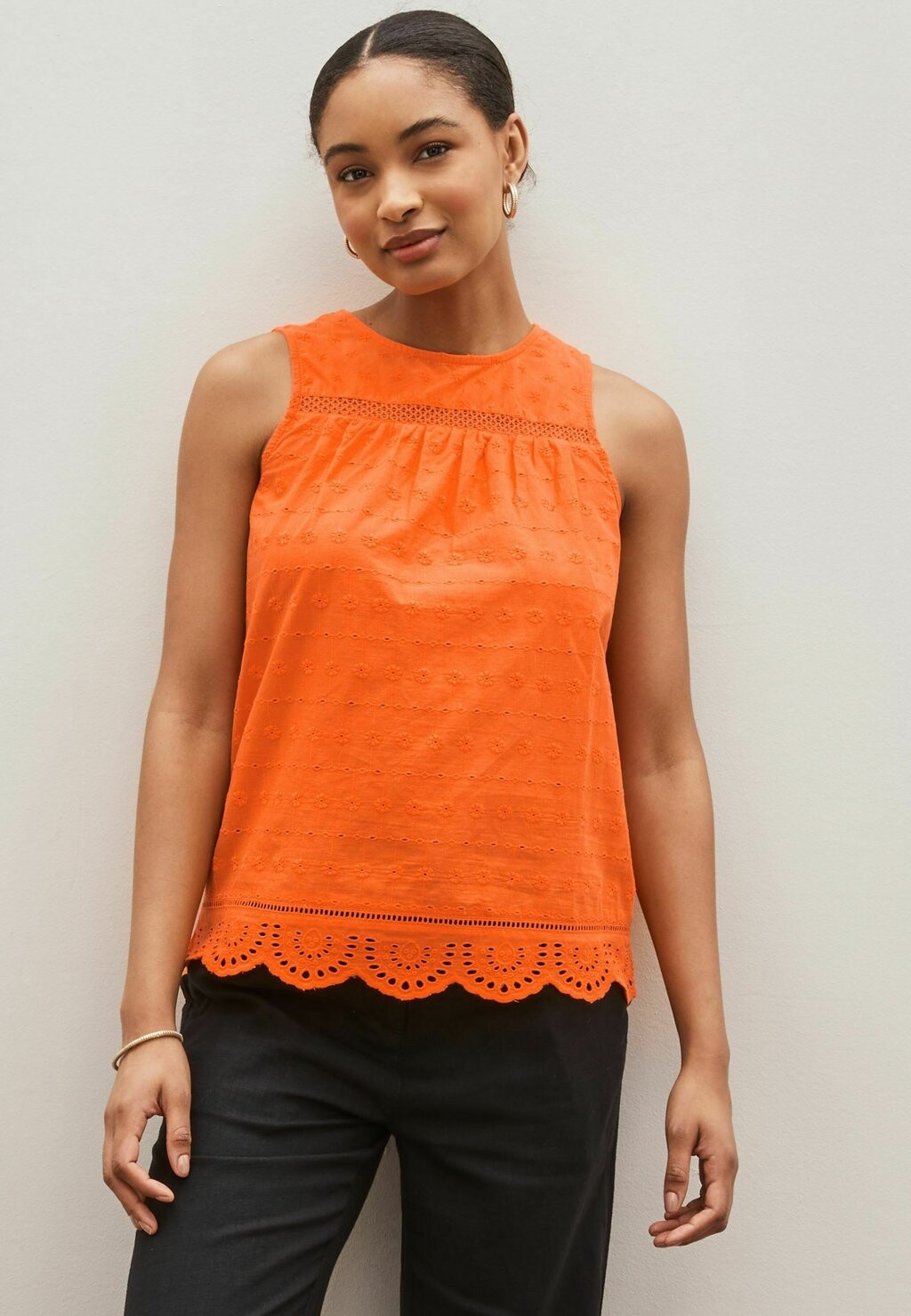 

Блузка Sleeveless Broderie Shell Top Next, цвет bright orange