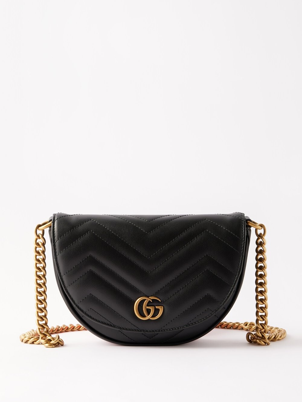 

Сумка через плечо gg-marmont из кожи матлассе Gucci, черный