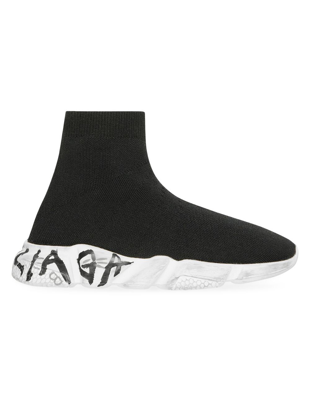 

Кроссовки из переработанного трикотажа Little Kids & Kids Speed Graffiti Balenciaga, черный
