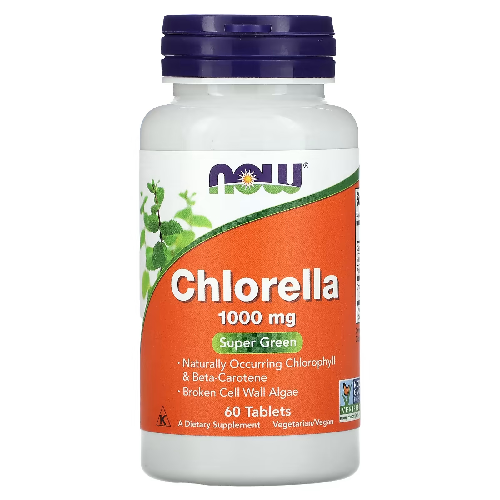 Хлорелла Now Foods 1000 мг, 60 таблеток
