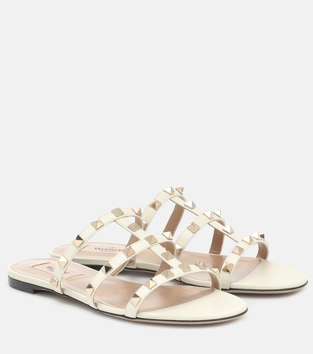 

Кожаные шлепанцы Rockstud Valentino Garavani, белый