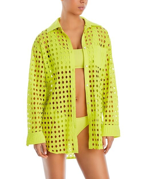 

Туника для купания Oxford с люверсами Solid & Striped, цвет Green
