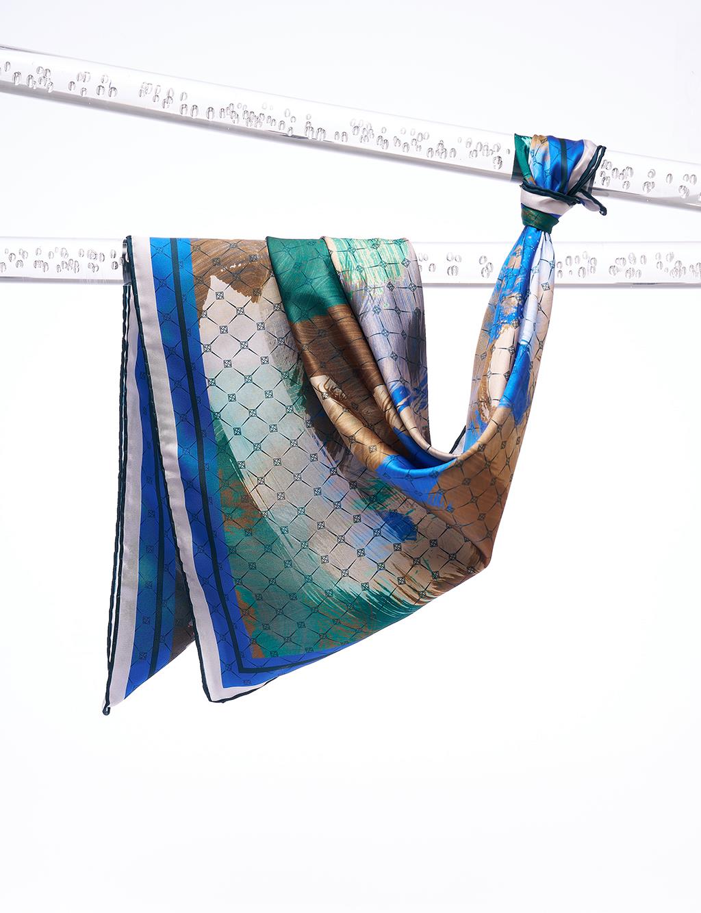 Шарф с абстрактным узором Laci-Camel Kayra плиссированный шарф с абстрактным узором монограммы серый kayra