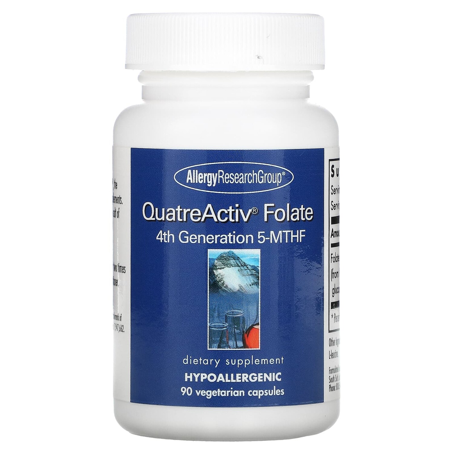 

QuatreActiv, фолат, 5-MTHF (метилтетрагидрофолат) 4-го поколения, 90 вегетарианских капсул, Allergy Research Group