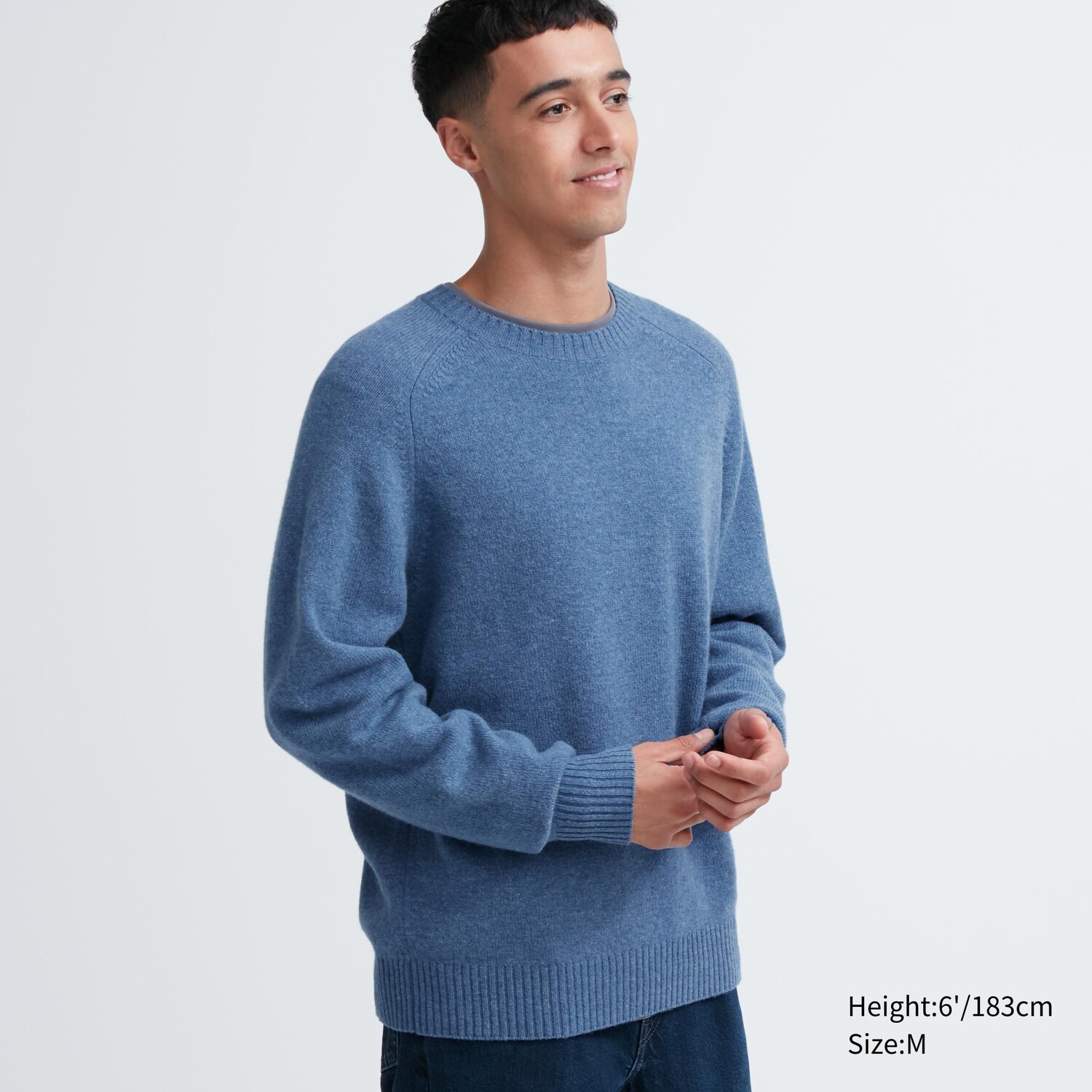 

Свитер Uniqlo мужской с круглым вырезом, синий